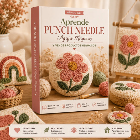 Aprende Punch Needle (Aguja Mágica) y Vende Productos Hermosos