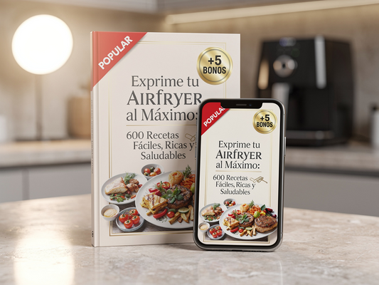 Exprime tu AirFryer al Máximo: 600 Recetas Fáciles, Ricas y Saludables + 5 Bonos